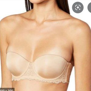 Calvin Klein Beige Lace Strapless Bra